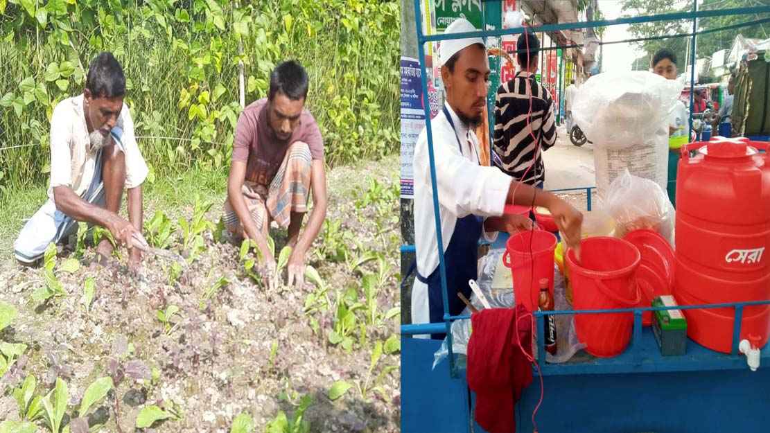 মাস্টার্স পাস সুমনের দিনে কৃষিকাজ রাতে ঝালমুড়ি বিক্রি করে চলে সংসার