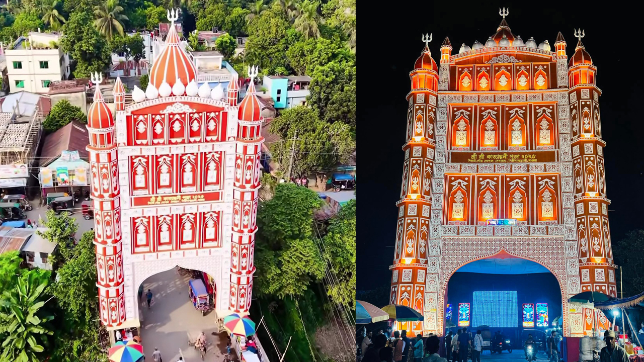 মাগুরায় দর্শনার্থীদের নজর কাড়ছে ৯০ ফুটের তোরণ